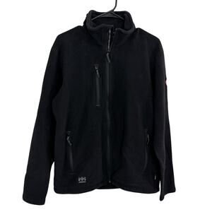 Helly Hansen Work Wear Fleece Jacket Mens Large Black Full Zip Outdoors Hiking *